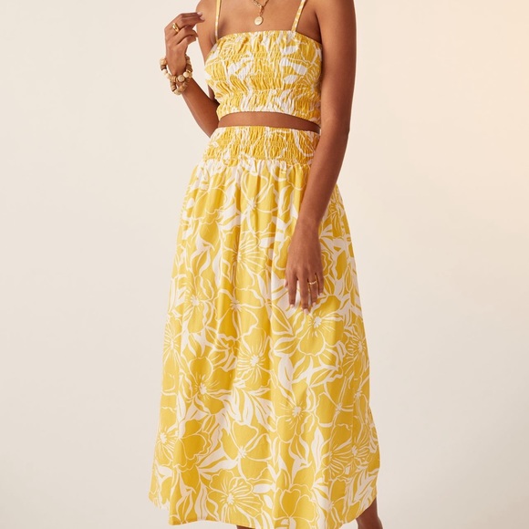 Anthropologie Dresses & Skirts - Faithfull the Brand for Anthropologie NWT two-piece crop top and midi skirt; SM